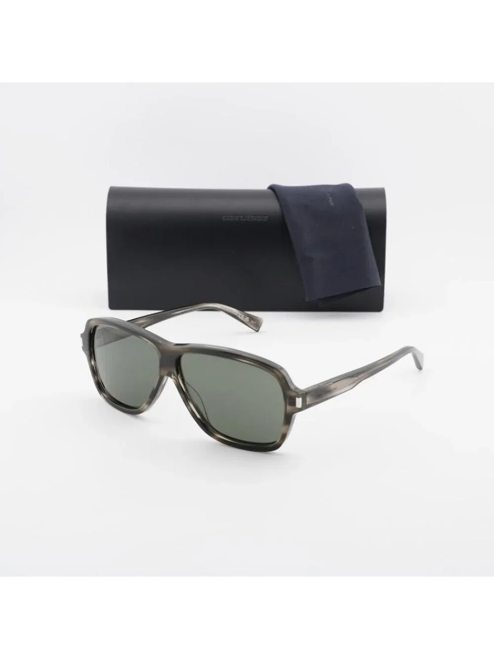Saint Laurent SL609 CAROLYN 004 Sunglasses Havana Aviator Frame, Grey Lenses